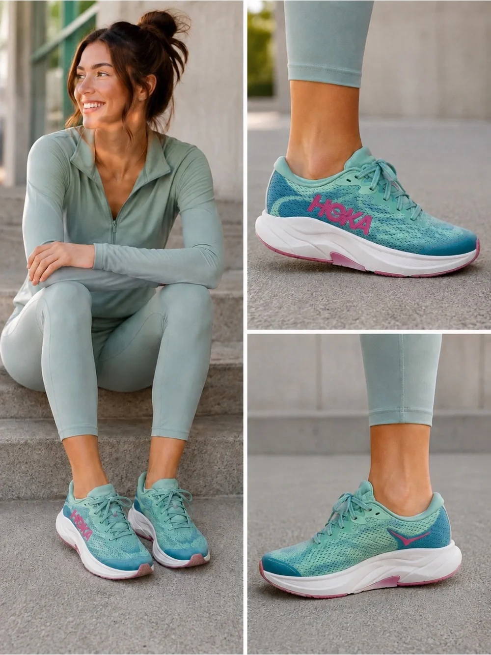 HOKA Rincon 4 Women’s Running Shoes Jadeite Alpine Blue Size 12B NWOB